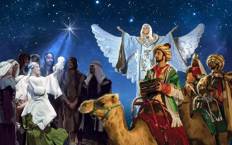 live nativity scene at Dolly Parton's Stampede